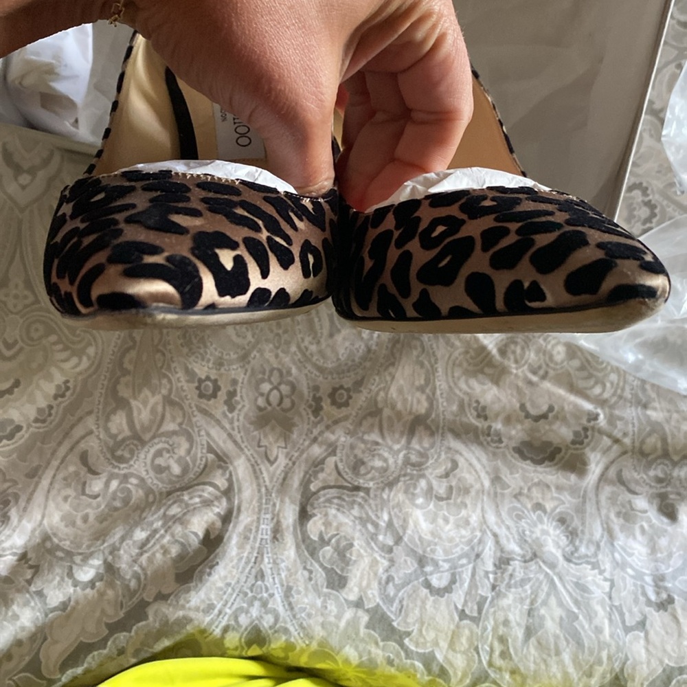 Jimmy Choo Romy 85 Satin Leopard Shoe - Picture 5 of 11